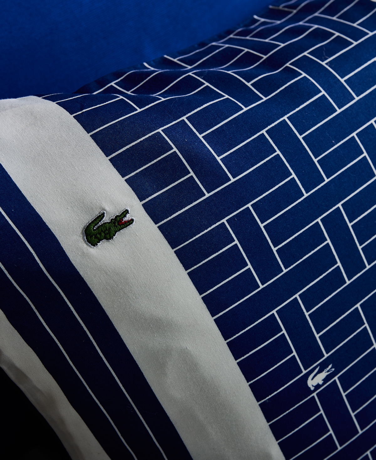 Lacoste Home Heritage Geo Cotton 3-pc. Comforter Set, King In Navy