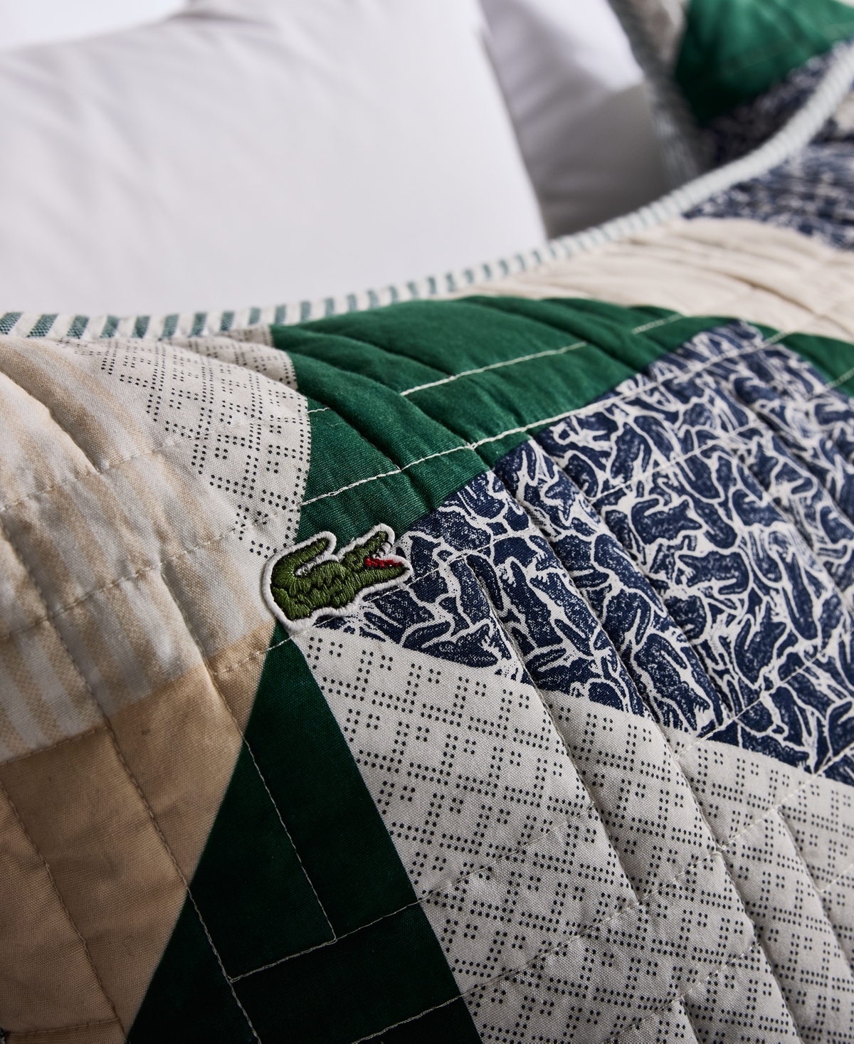 Lacoste Home Signature Cotton 3-pc. Quilt Set, King In Multi