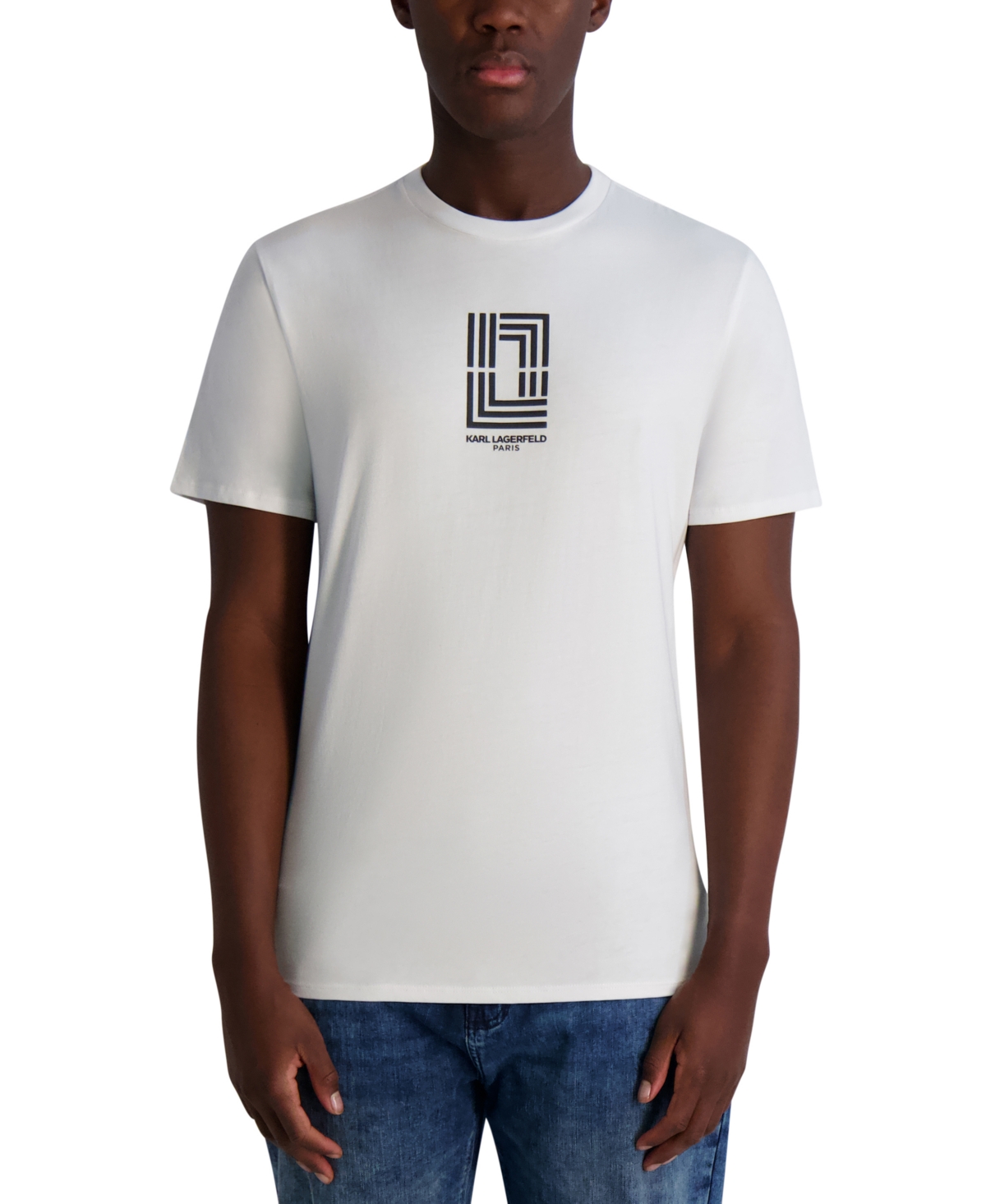 Men's Line-Graphic Logo T-Shirt - White