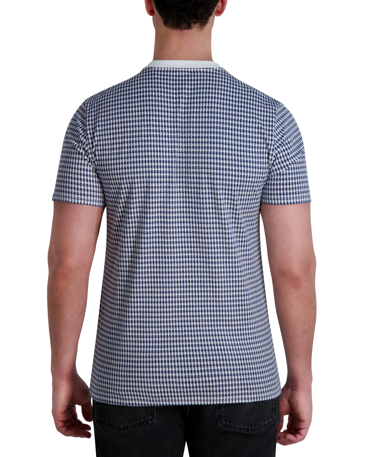 Karl Lagerfeld Men's Houndstooth T-shirt In Navy