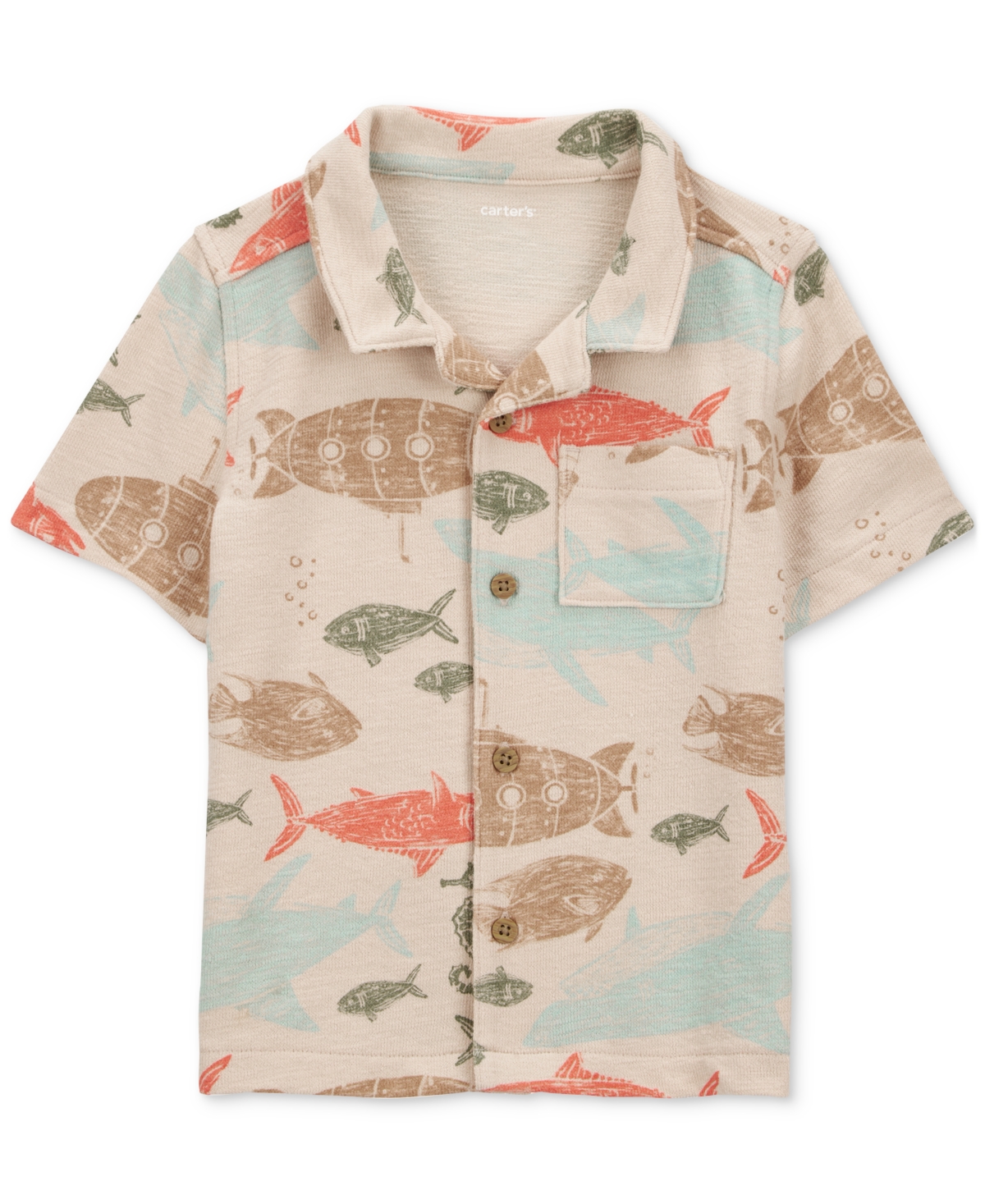 Carter's Toddler Boys Sea-print Button-down Shirt