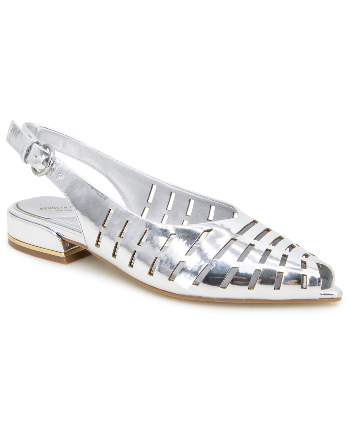 Shop Kenneth Cole New York Women's Calabra Slingback Flats In Silver
