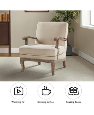 Rinaldo Wooden Upholstered Armchair with Wooden Legs