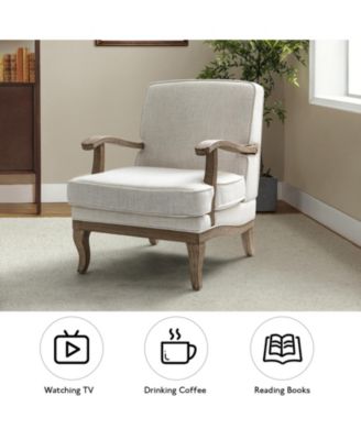 Rinaldo Wooden Upholstered Armchair with Wooden Legs