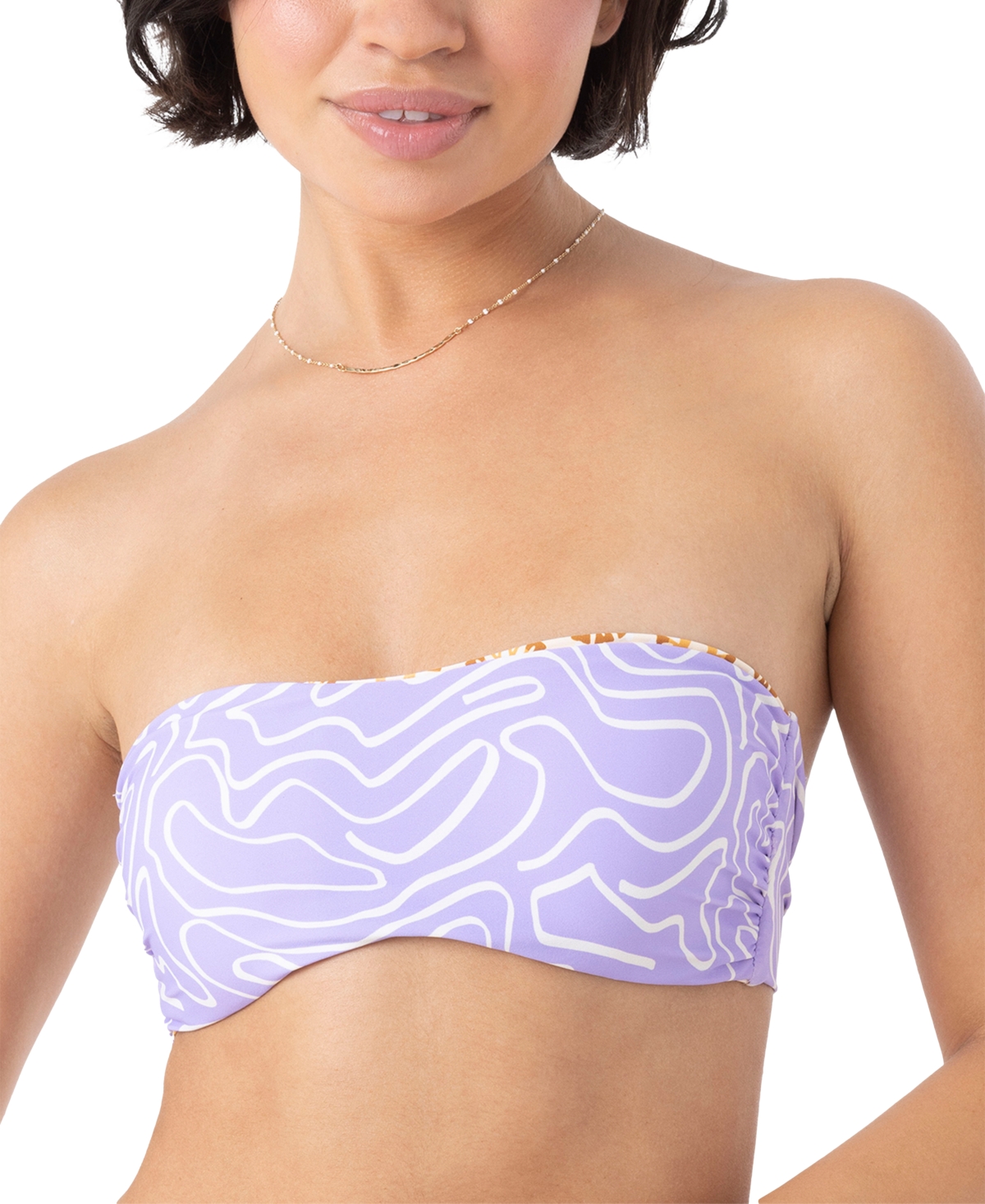 Shop Roxy Juniors' Sunshine State Of Mind Reversible Bandeau Bikini Top