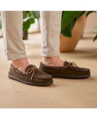 Men's Pile Lined Hardsole Wide Width Slipper