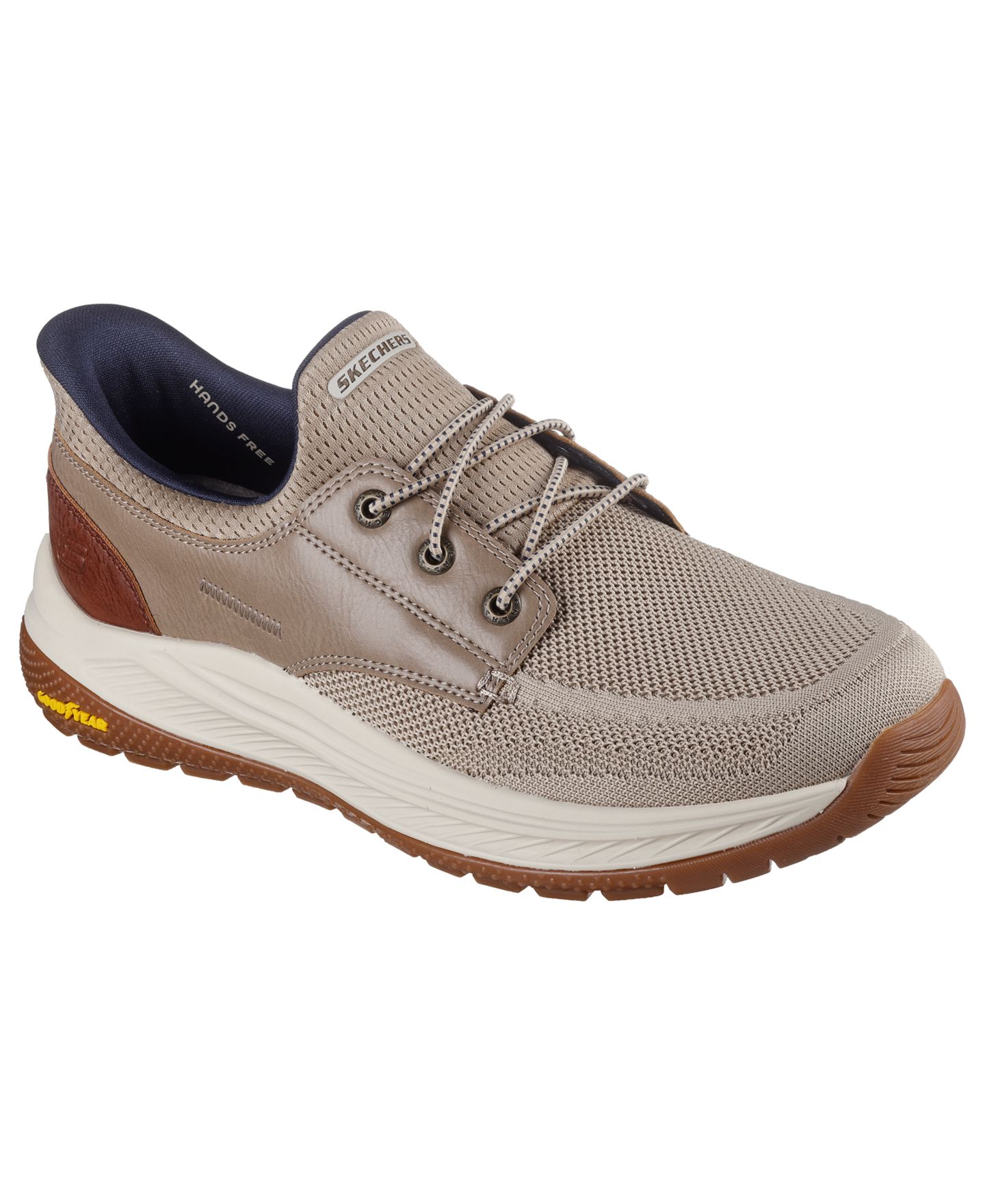 Мужские кроссовки Skechers Slip-ins Relaxed Fit: Meroe - Alden Casual Boat, цвет: Серо-коричневый — фото 1
