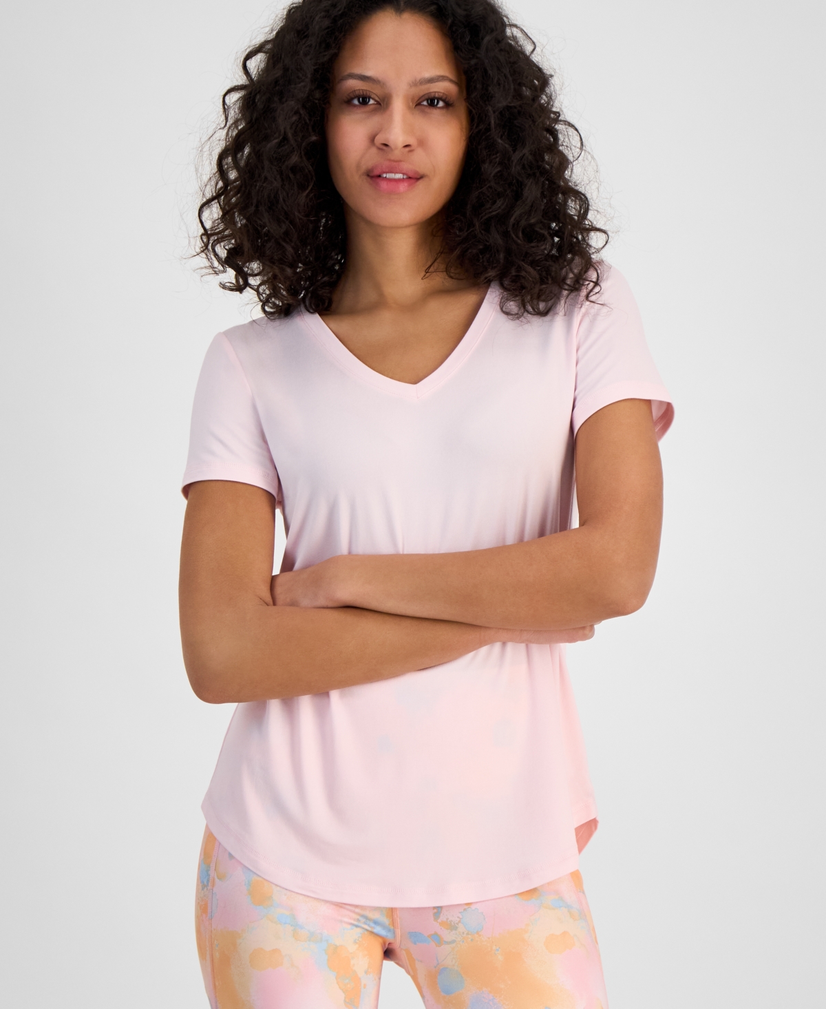Id Ideology Women's V-neck Performance T-shirt, Created For Macy's