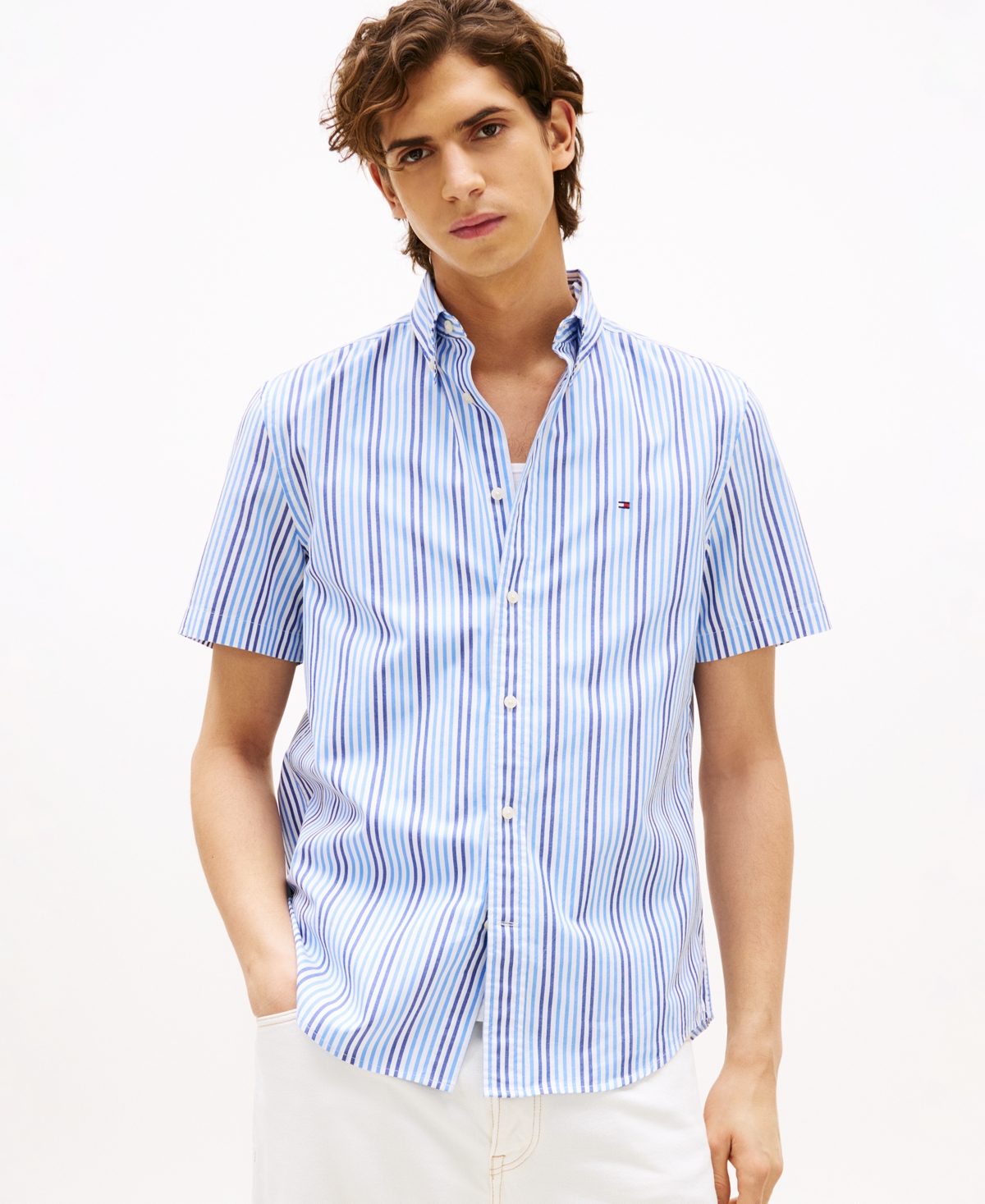 Tommy Hilfiger Men's Americana Stripe Shirt In Multi