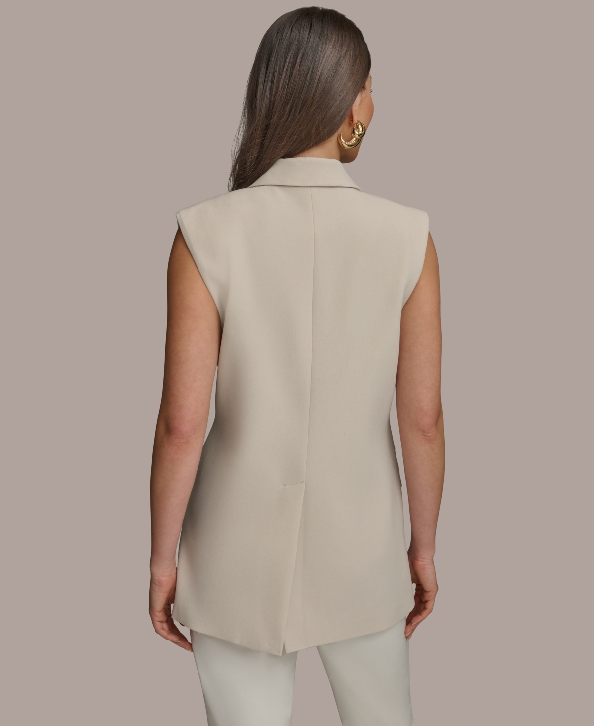 Donna Karan New York Two-button Vest In Tuscan Grey