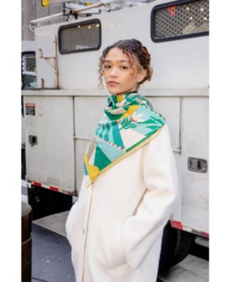 Double Sided Wool Silk Scarf Of Tropical Breeze