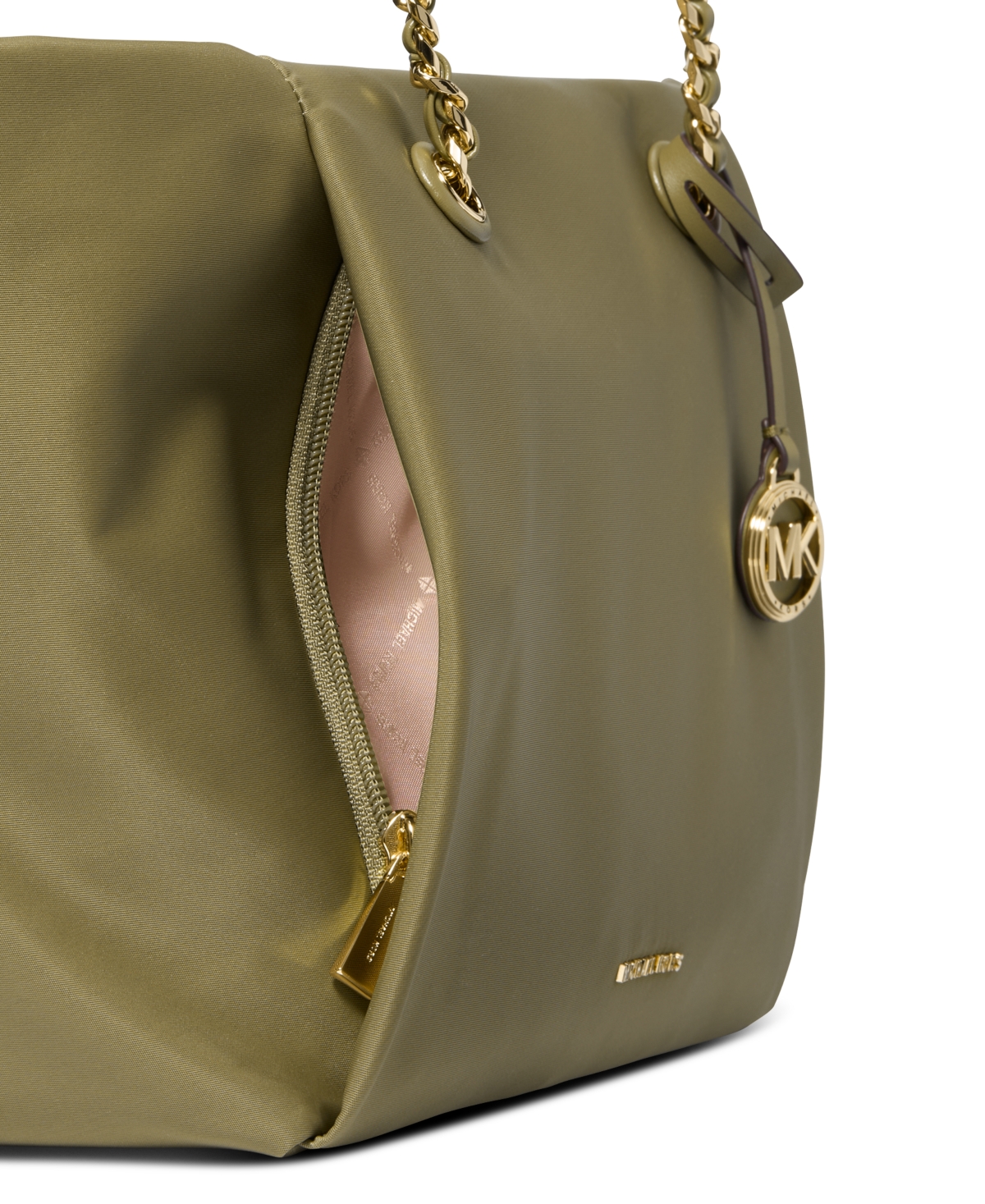 Michael Kors Michael  Georgia Zip Top Tote Bag In Safari Green