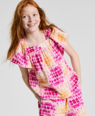 Epic Threads Girls Coast Dye Wide Crop Pants, Exclusively At Macy's