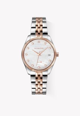 Women's Watch 32mm Dial Calendar Stainless Steel Strap Victoria Hyde - White