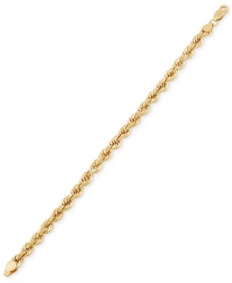 Lightweight Lightweight Rope Chain Bracelet (5.5mm) in 10k Yellow Gold
