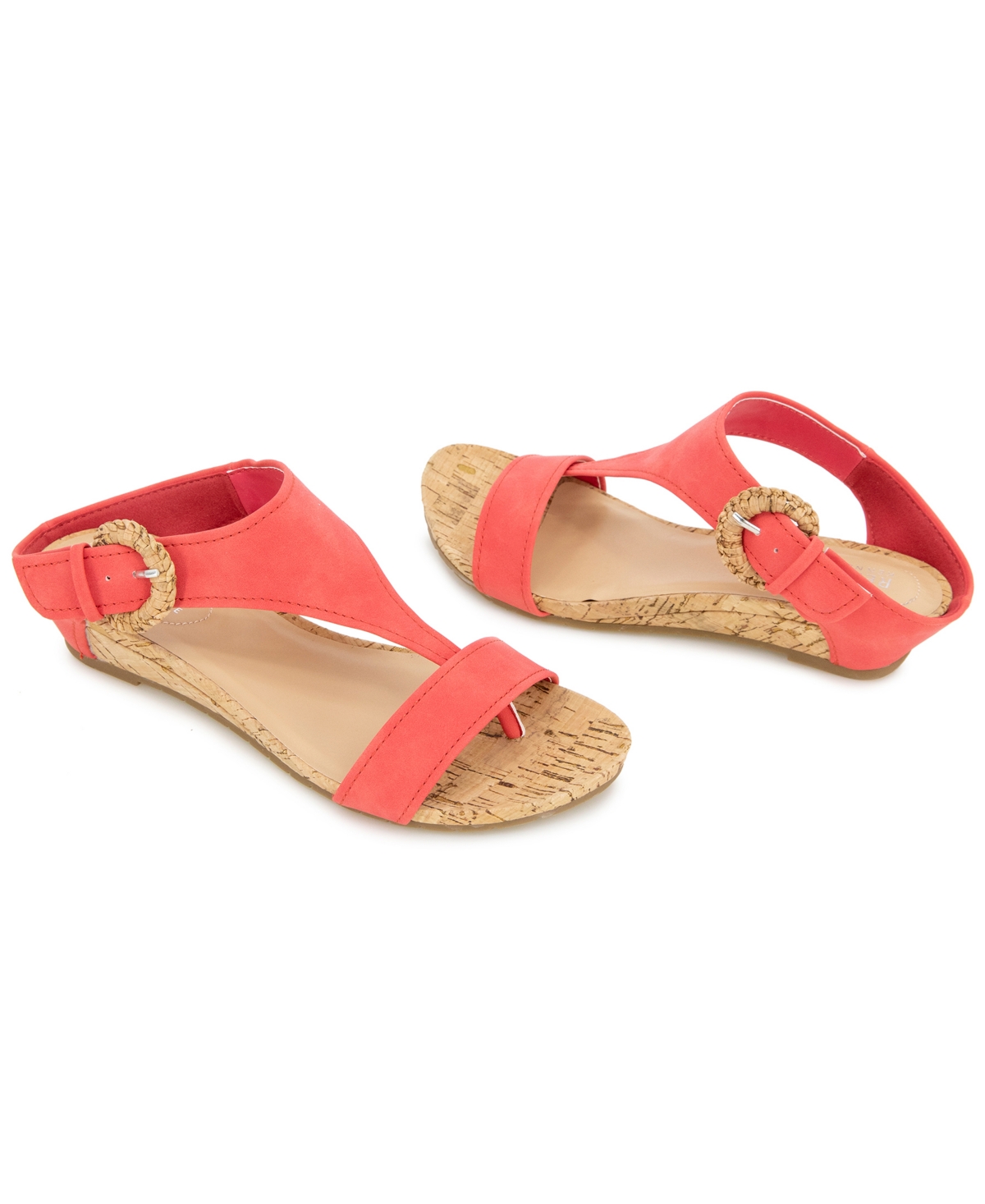 Kenneth Cole Reaction Women's Great Buckle Wedge Sandals In Geranium