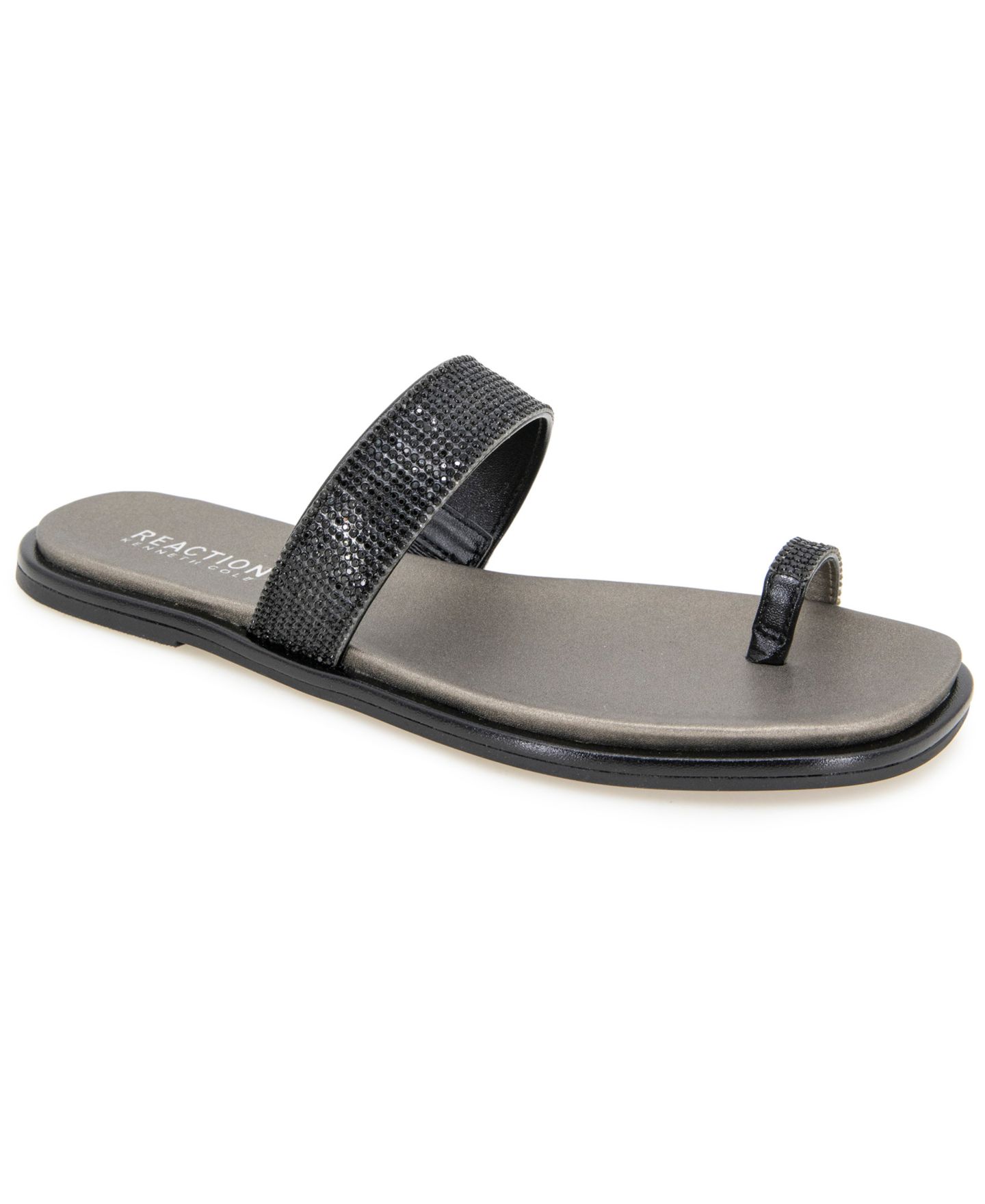 Женские сандалии Kenneth Cole Reaction Wilfred Toe Loop Flat, цвет: Чёрный — фото 1