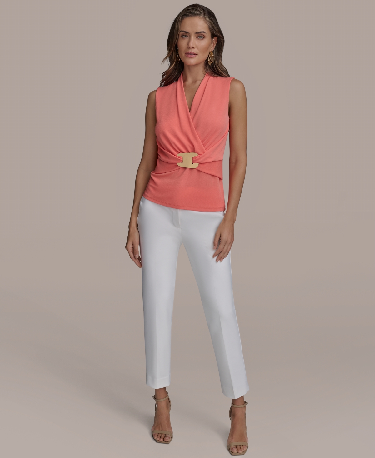 Donna Karan Women's Hardware-trim Top In Sprng Melon