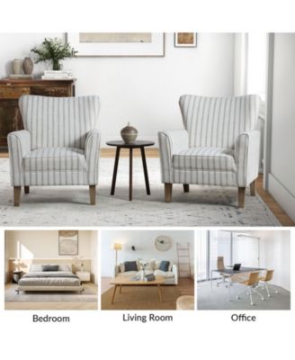 Upholstered Warren Armchair with Solid Wood Legs