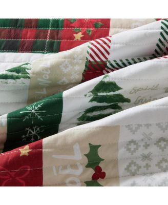 Festive Holiday Reversible Microfiber Quilt Set with Shams
