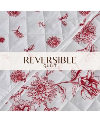 Festive Holiday Reversible Microfiber Quilt Set with Shams