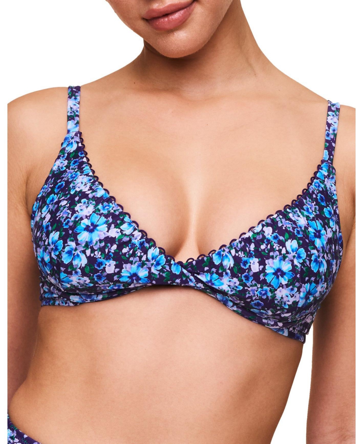 Women's Pilar Swimwear Bikini Top - Floral purple