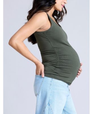 Maternity Scoop Neck Side-Ruched Tank Top - Motherhood
