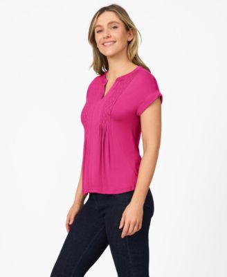 Women's Diamond Embroidered Henley T-Shirt