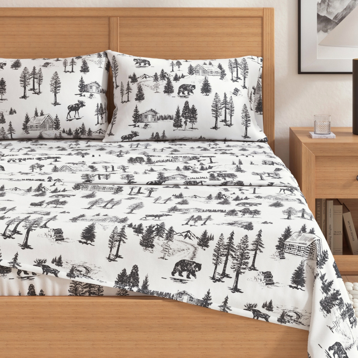 Linery & Co. Ultra-Soft Turkish Cotton Flannel Lodge Print Sheet Set