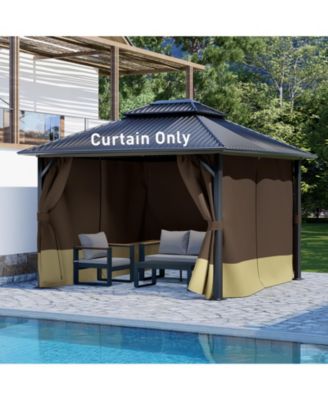 10' x 13' Gazebo Curtain Set Protecting Privacy Side Walls 4 Panels, Curtain Only