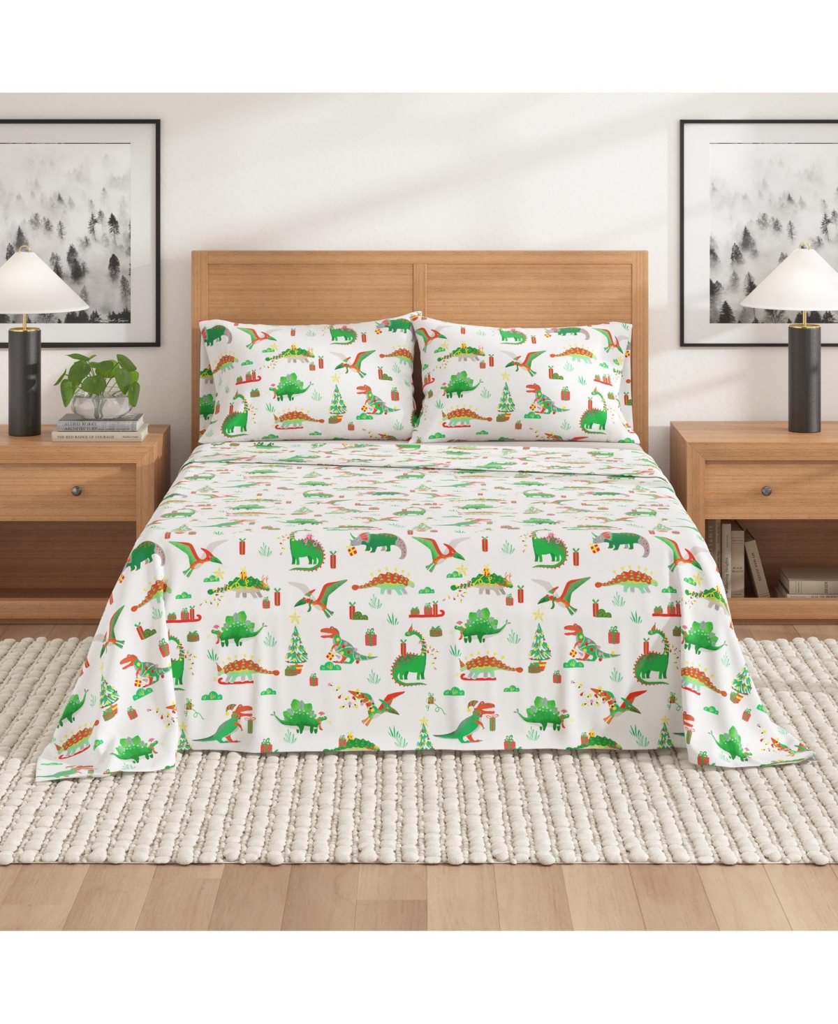 Linery & Co. Ultra-Soft Turkish Cotton Flannel Christmas Print Sheet Set