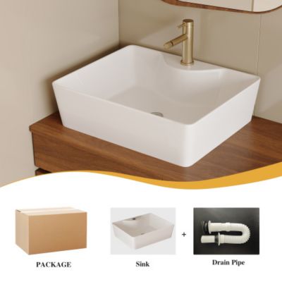 31.5inch Floating Single Bathroom Vanity with Sink High Quality Solid Wood Top Vessel Ceramic Sink