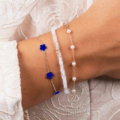 Lapis Flower Bracelet 14K Gold