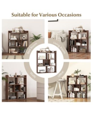 7 Cubes Open-back Bookshelf with Anti-Toppling Devices