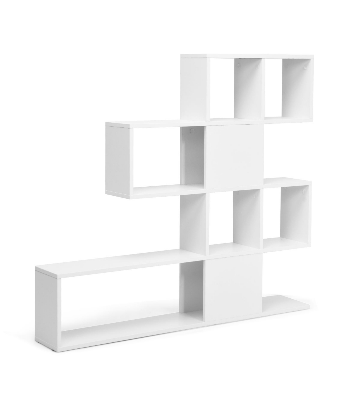 5-Tier Bookshelf Corner Ladder Bookcase with Storage Rack - White