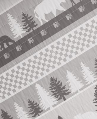 Rustic Woodland Reversible Microfiber Quilt Set with Shams