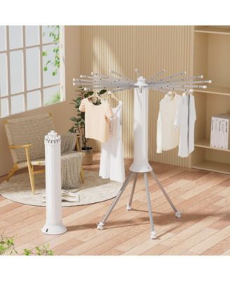 2-Tier Clothes Drying Rack with 33 Drying Rails and Height Adjustable Gullwings