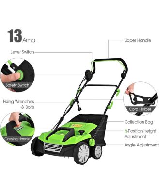 Collection Bag and Removable Blades 15 Inch 13 Amp Electric Scarifier