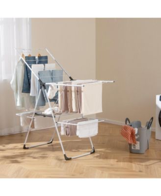 2-level Laundry Drying Rack with Height Adjustable Wings