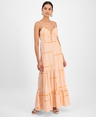 I.N.C. International Concepts - Women's Cotton Tiered Maxi Dress, Exclusively at Macy's