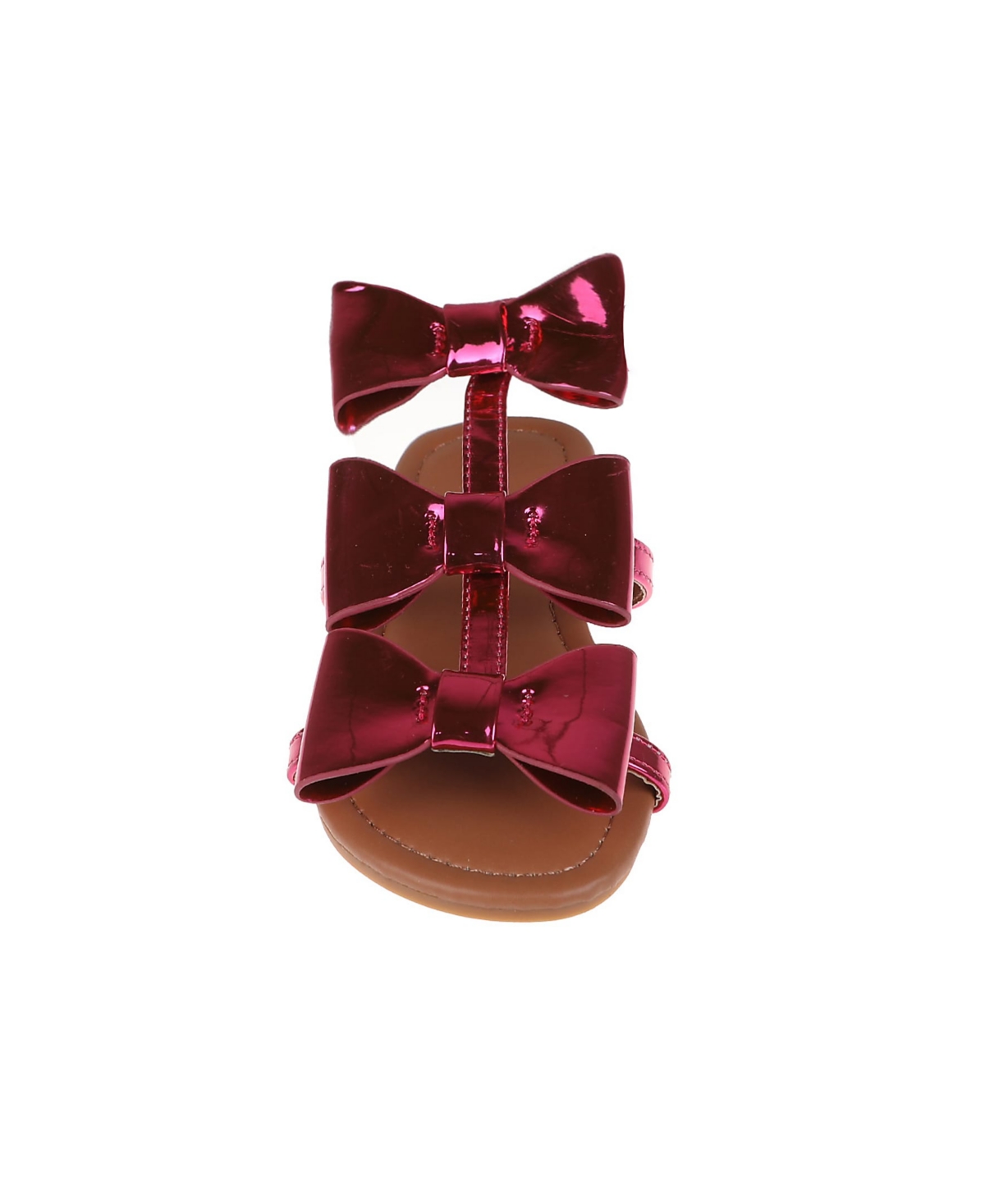 Bebe Little Girls Comfortable And Stylish Flat With Oversized Bows Sandals In Fuchsia