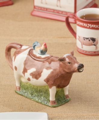 Vintage Farm 3-D Cow Teapot