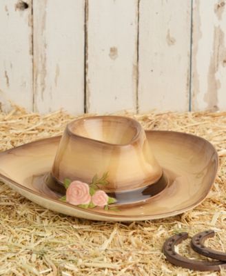 Rosewood 3-D Cowgirl Hat Chip and Dip Server
