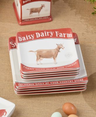 Vintage Farm Salad Plates, Set of 4, Service for 4