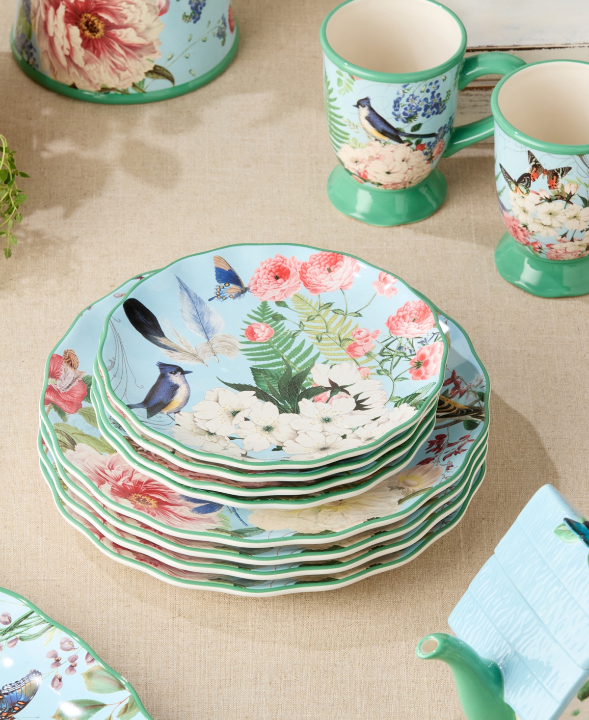 Certified International Flora Salad Plates, Set of 4, Service for 4