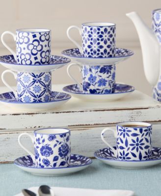 Madison Espresso Cups & Saucers, Service for 6