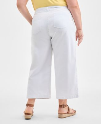 Plus Size Wide-Leg Cropped Pants, Exclusively at Macy's