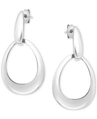 Oval Doorknocker Drop Earrings, Set in Sterling Silver or 18k Gold-plated Sterling Silver