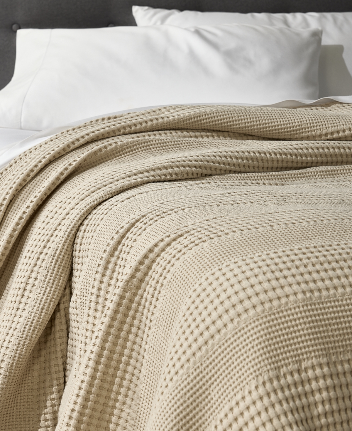 Oake Cotton Waffle Blanket, King, Exclusively At Macy's In Fennel Beige