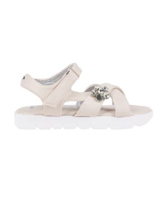Little Girls Sporty with Flower Gem Accent Sandals